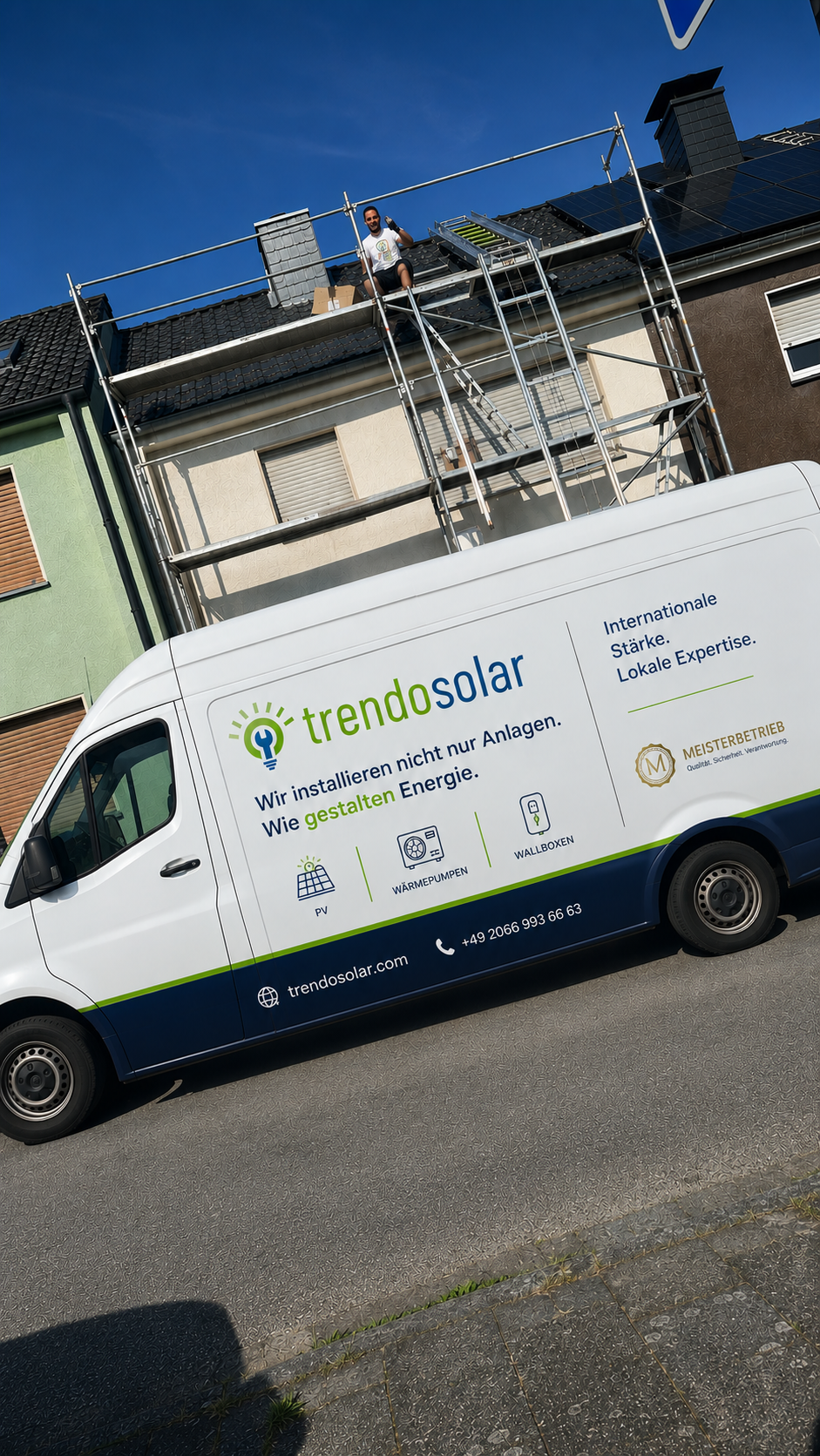 Montageteam der Trendosolar GmbH auf der Baustelle
